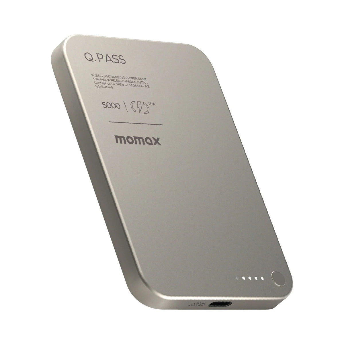 MOMAX Q.Pass 5000mAh Magnetic Wireless Power Bank - Titanium