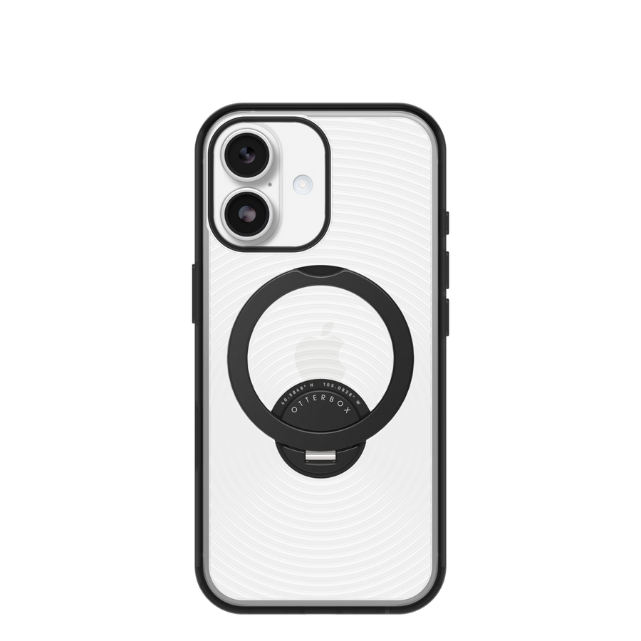 OtterBox Symmetry Stand — iPhone 17 · Umbra front and back