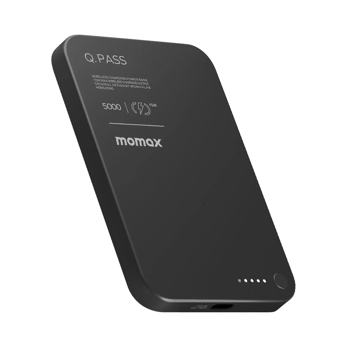 MOMAX Q.Pass 5000mAh Magnetic Wireless Power Bank - Black